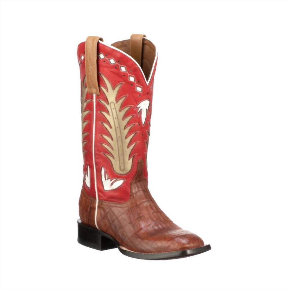 NEW LUCCHESE women's lantana caiman boot in red